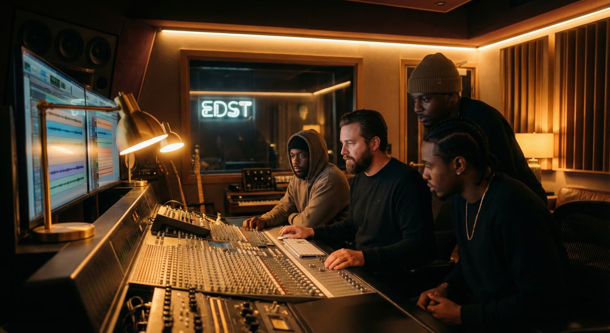 Candid nightlife scene with creators and entrepreneurs celebrating