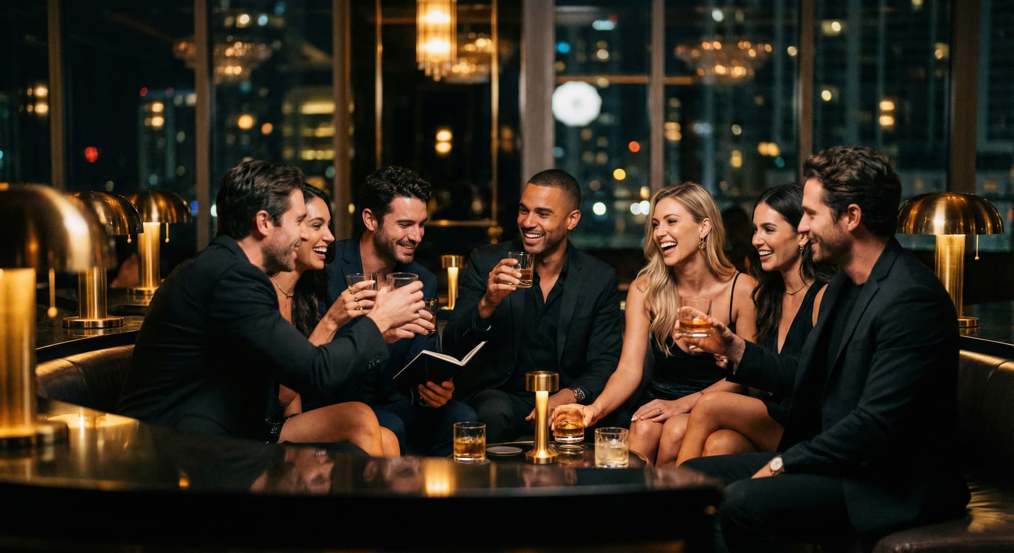 Music studio session with artists and producers collaborating